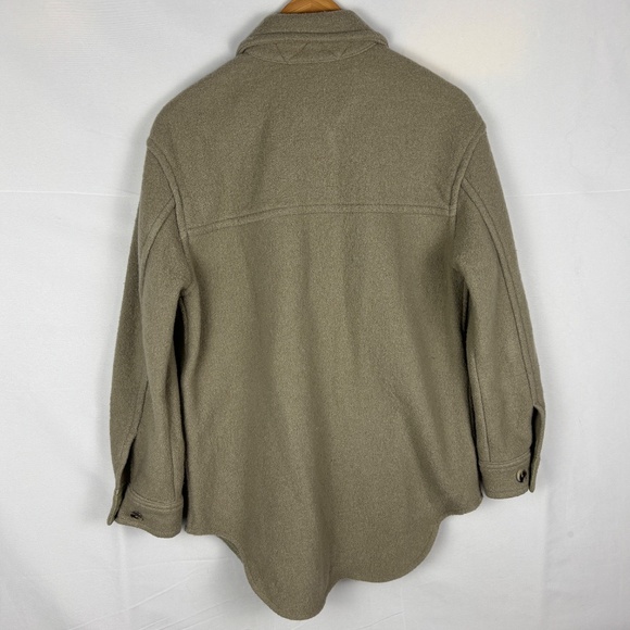 Wilfred Free Aritzia Womens Ganna Wool Shirt Jacket Shacket Sz S Merino Utility - Picture 2 of 9